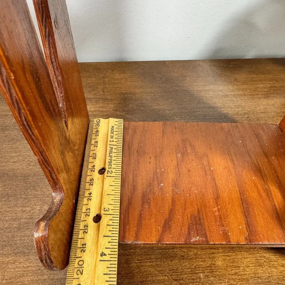 Vintage Hanging Trinket Shelf Wood 3 Tier Shelves Display MCM 1942 6.5x15
